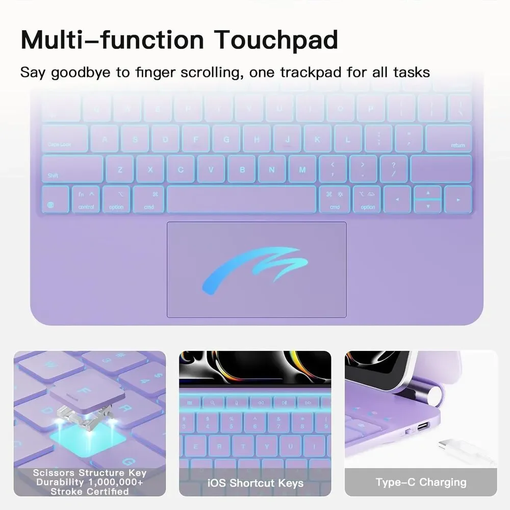 ipad Pro 13 inch Case with Keyboard (M5 2025 / M4 2024), Magic Keyboard with Pen